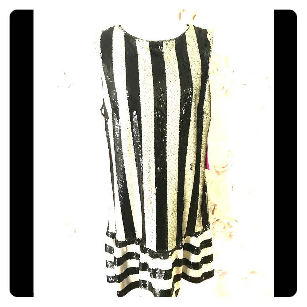 Betsy Johnson Dress size 14 sequin. Black/white